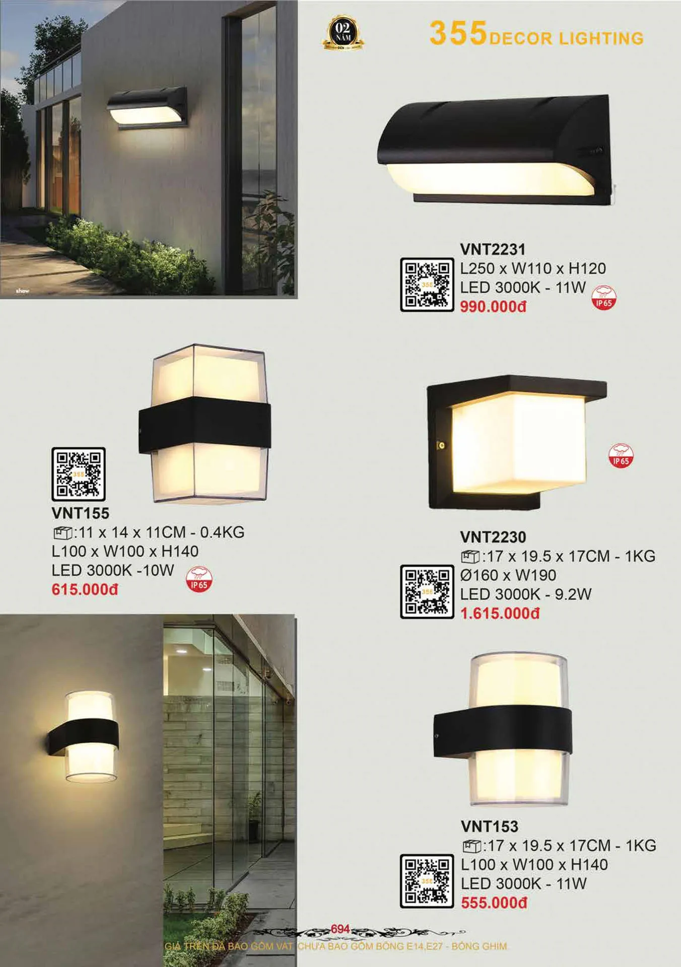 Catalogue Đèn Trang Trí 355 Decor 2026 - Trang 695)