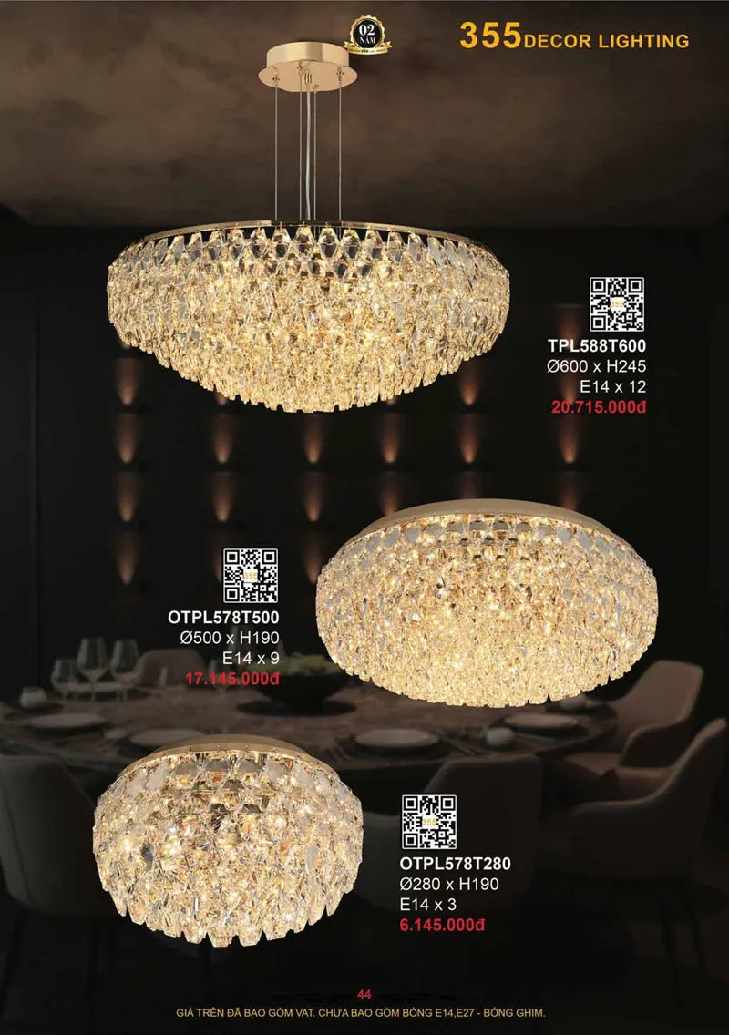 Catalogue Đèn Trang Trí 355 Decor 2026 - Trang 45)