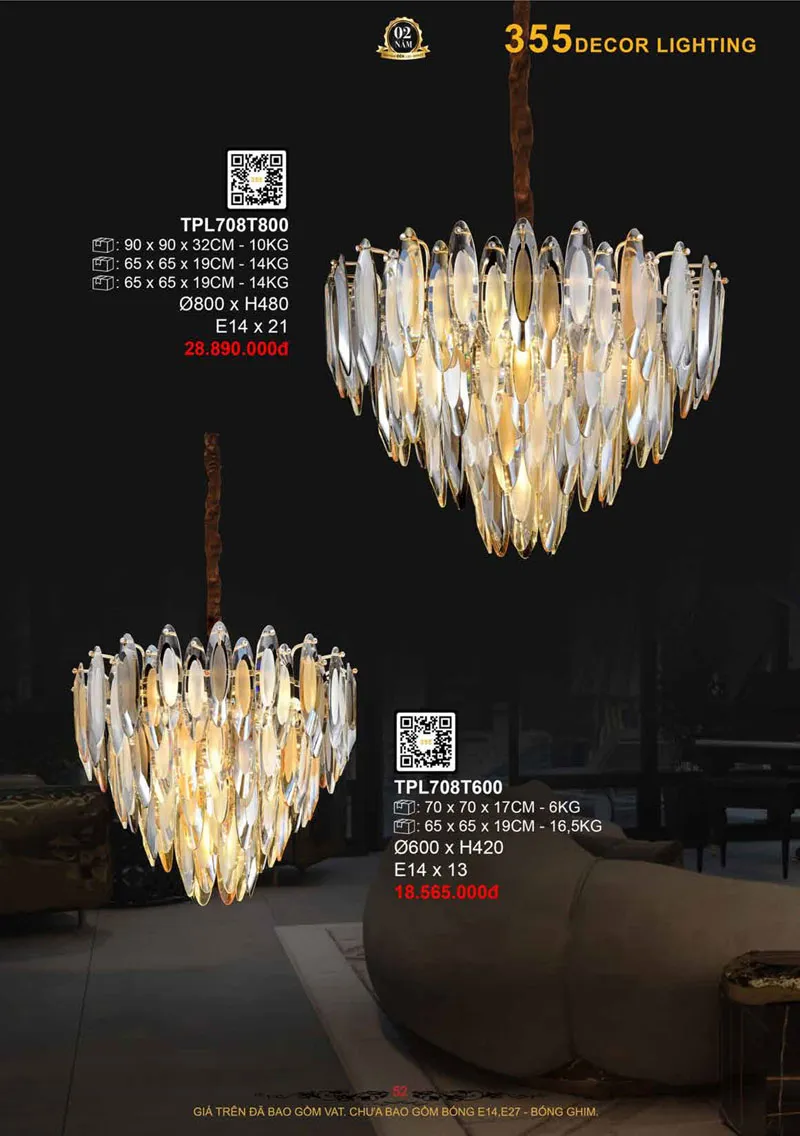 Catalogue Đèn Trang Trí 355 Decor 2026 - Trang 53)