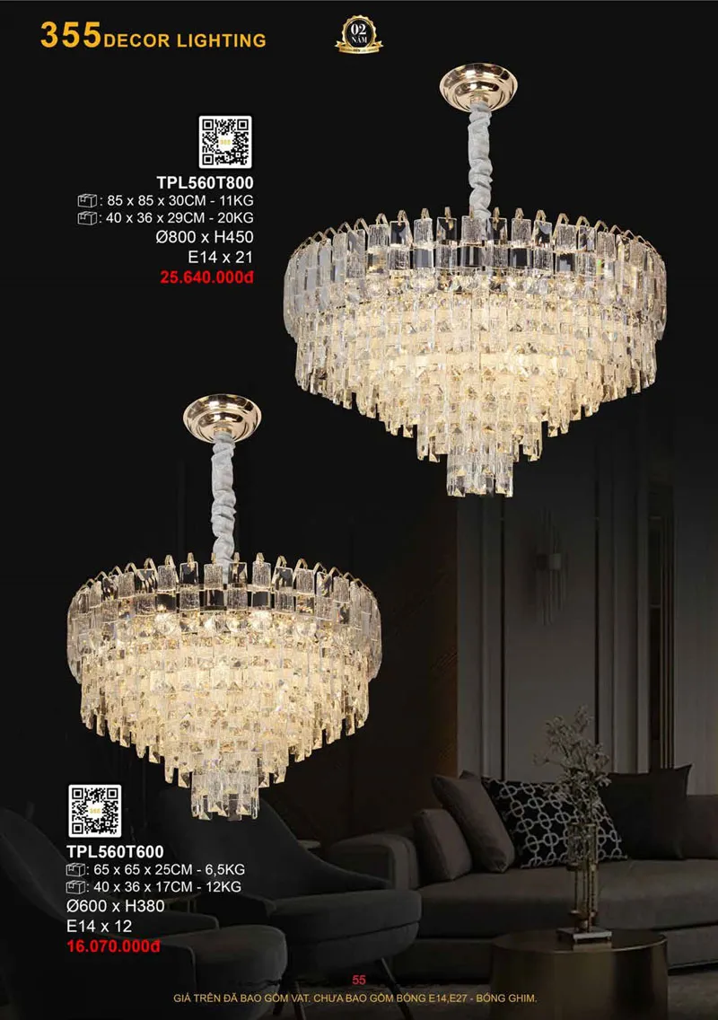 Catalogue Đèn Trang Trí 355 Decor 2026 - Trang 56)