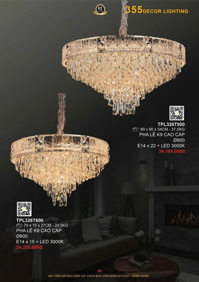 Catalogue Đèn Trang Trí 355 Decor 2026 - Trang 59)