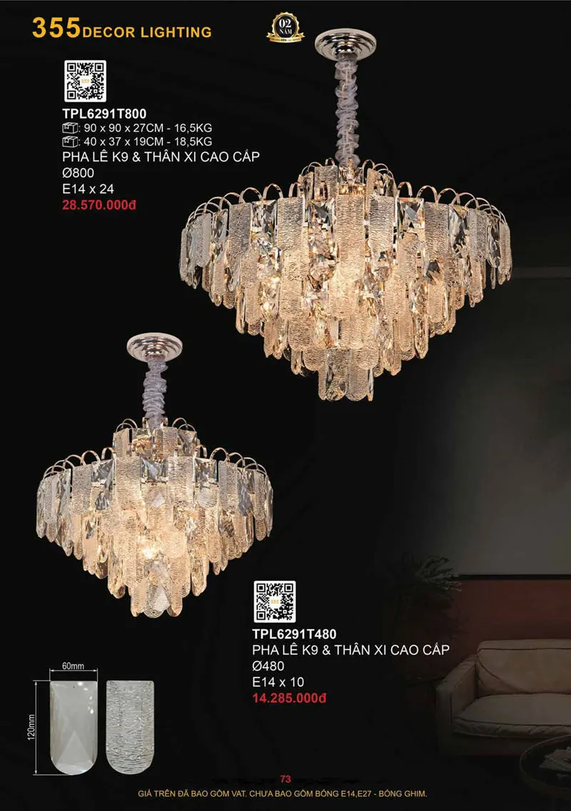 Catalogue Đèn Trang Trí 355 Decor 2026 - Trang 74)