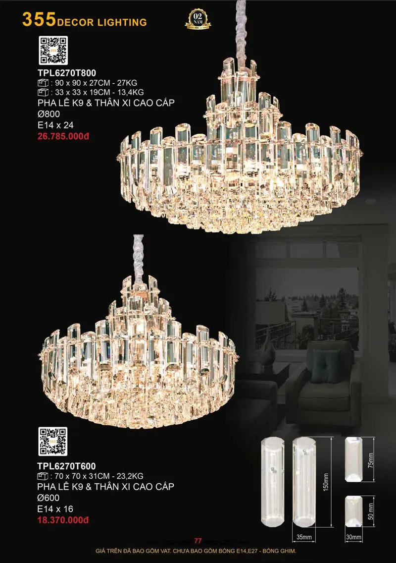 Catalogue Đèn Trang Trí 355 Decor 2026 - Trang 78)