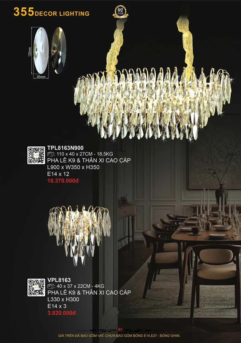 Catalogue Đèn Trang Trí 355 Decor 2026 - Trang 82)