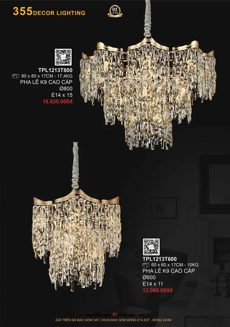 Catalogue Đèn Trang Trí 355 Decor 2026 - Trang 92)