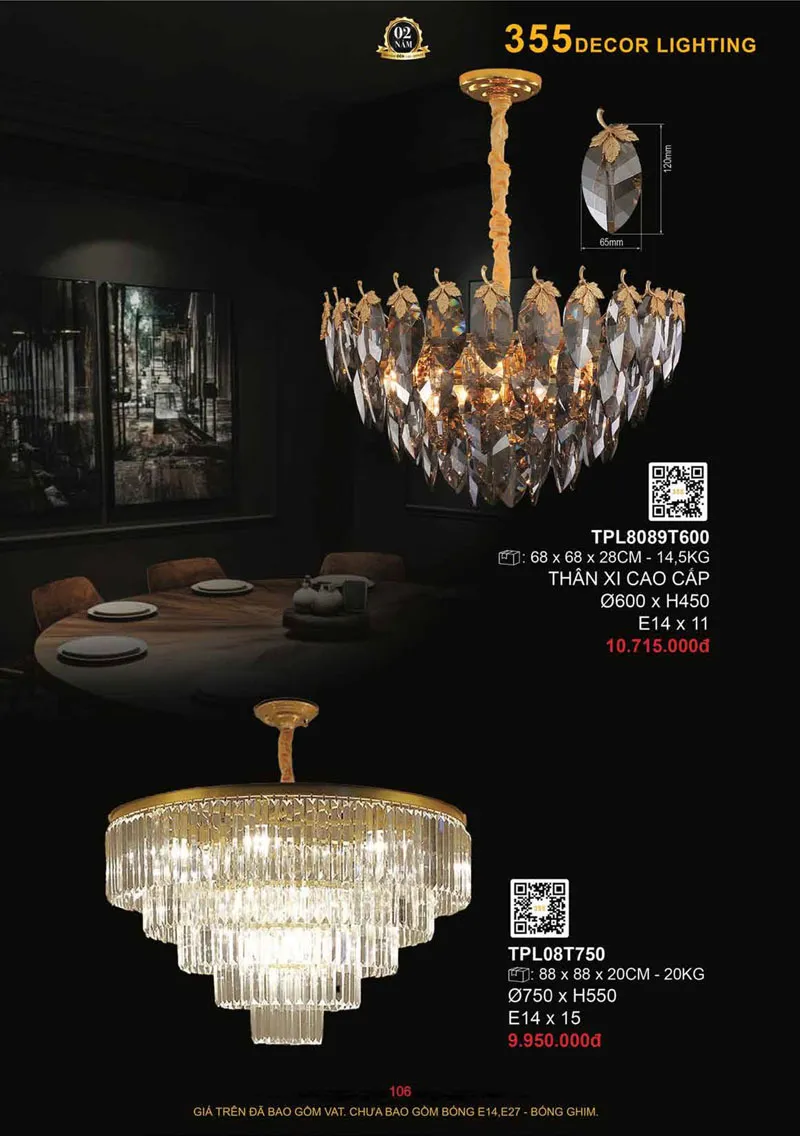 Catalogue Đèn Trang Trí 355 Decor 2026 - Trang 107)