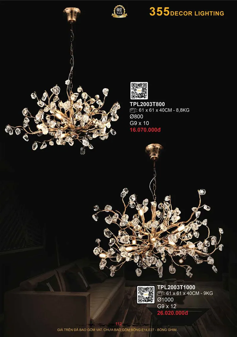 Catalogue Đèn Trang Trí 355 Decor 2026 - Trang 113)