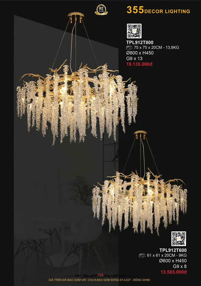 Catalogue Đèn Trang Trí 355 Decor 2026 - Trang 115)