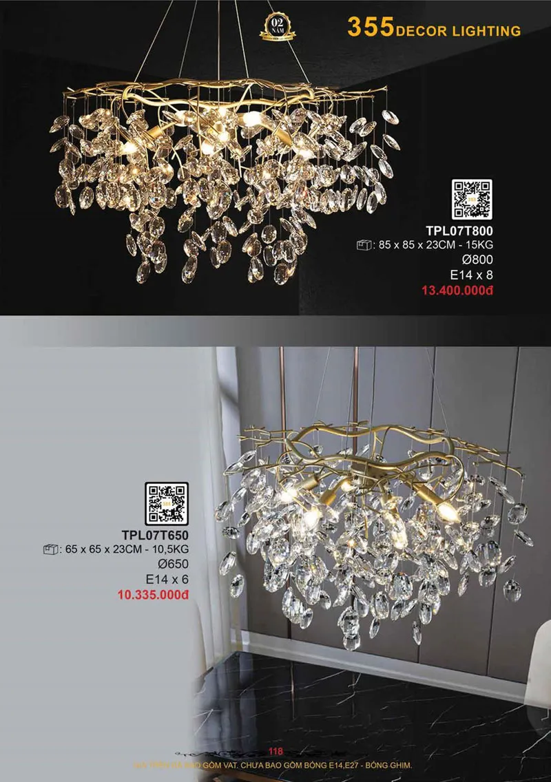 Catalogue Đèn Trang Trí 355 Decor 2026 - Trang 119)