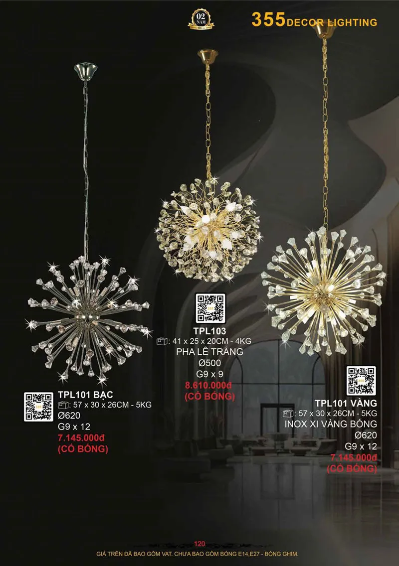 Catalogue Đèn Trang Trí 355 Decor 2026 - Trang 121)