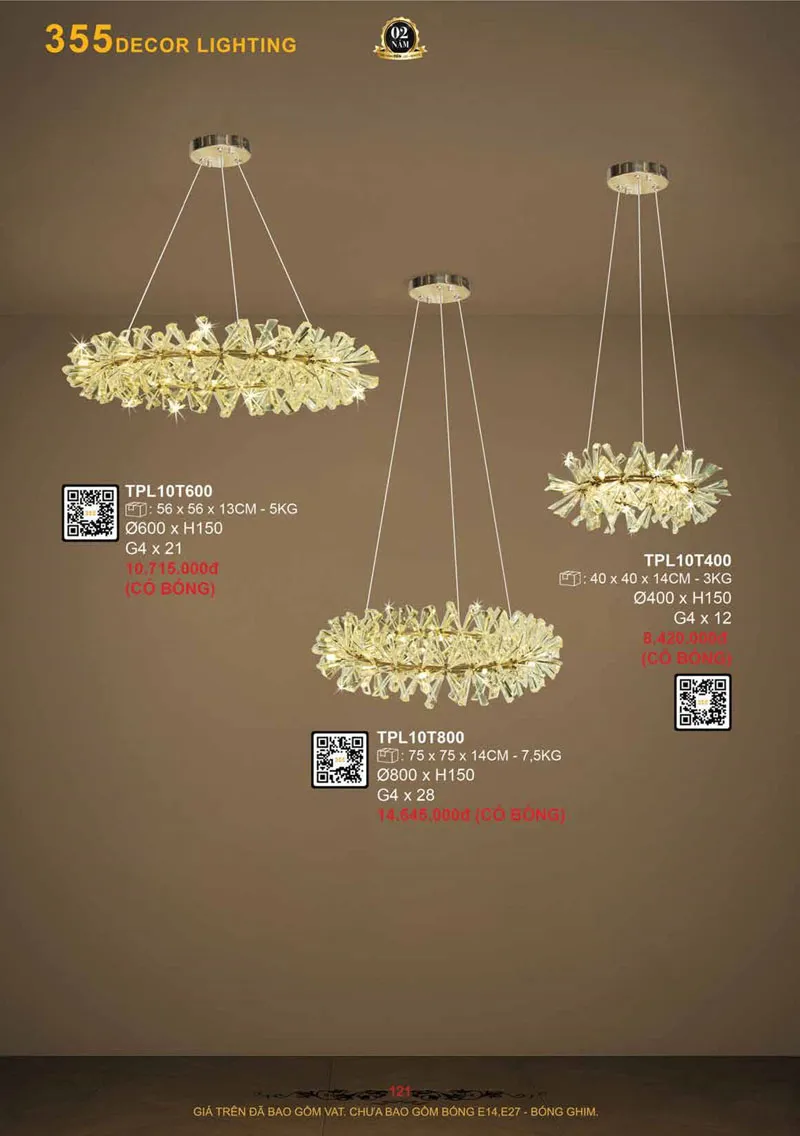 Catalogue Đèn Trang Trí 355 Decor 2026 - Trang 122)