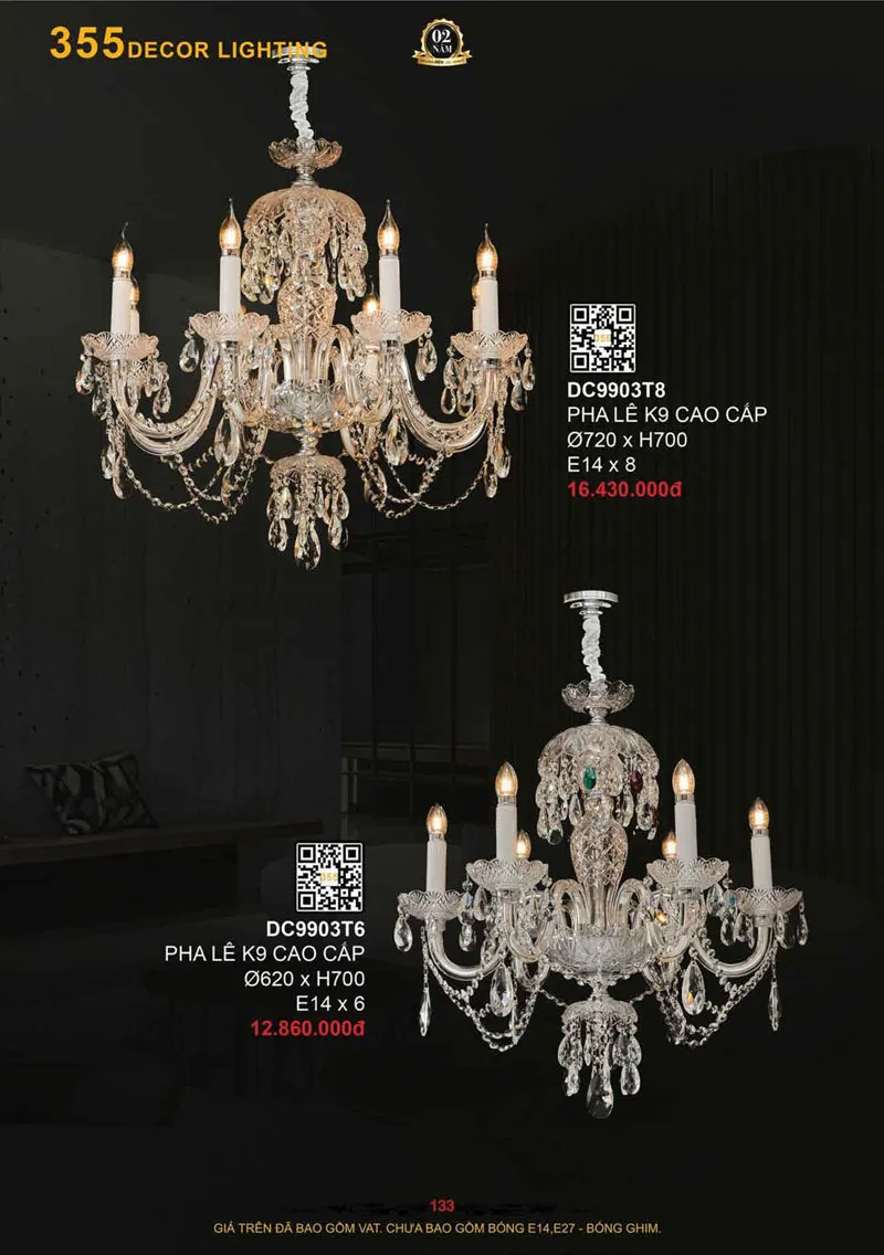 Catalogue Đèn Trang Trí 355 Decor 2026 - Trang 134)