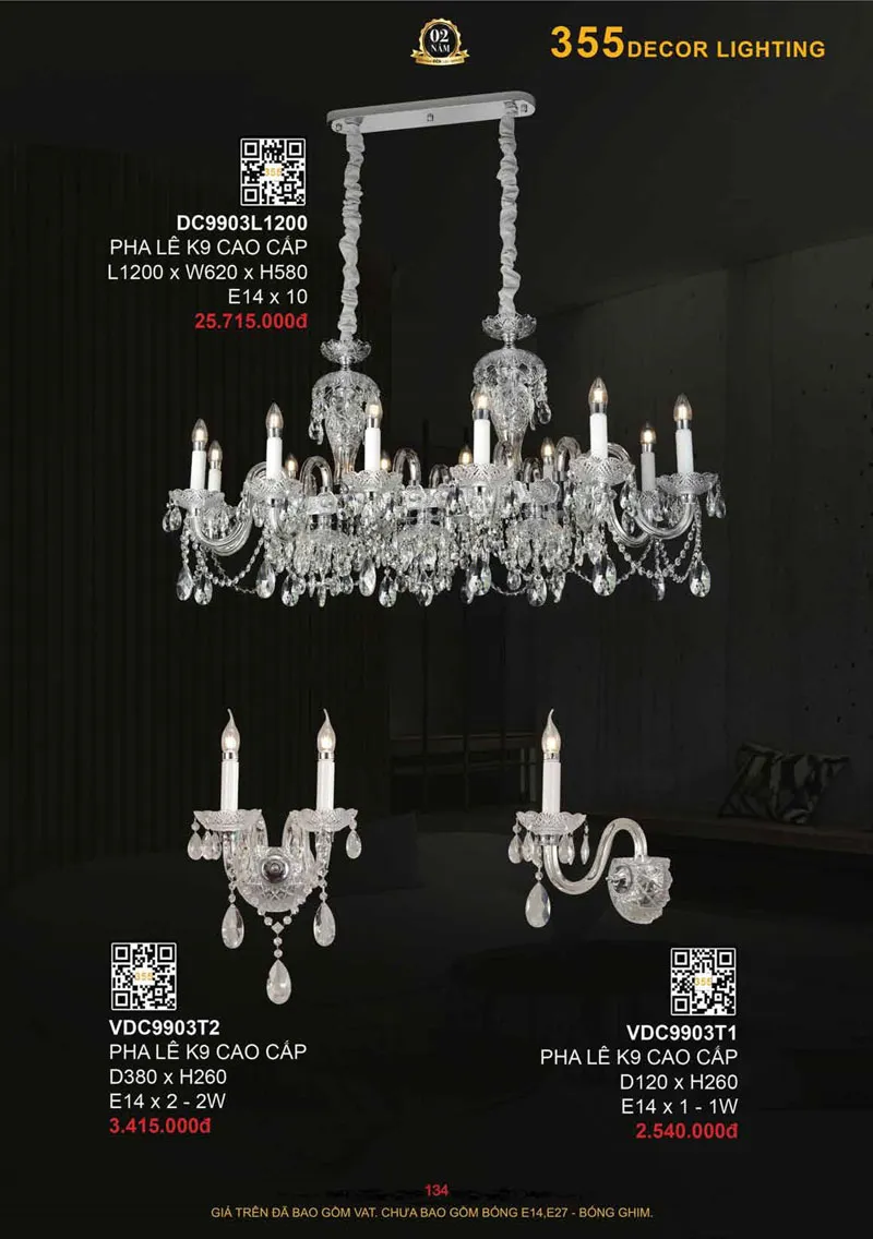 Catalogue Đèn Trang Trí 355 Decor 2026 - Trang 135)