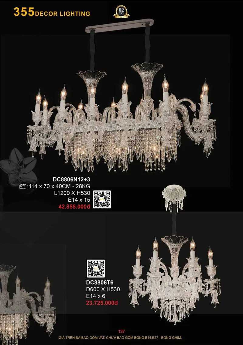 Catalogue Đèn Trang Trí 355 Decor 2026 - Trang 138)