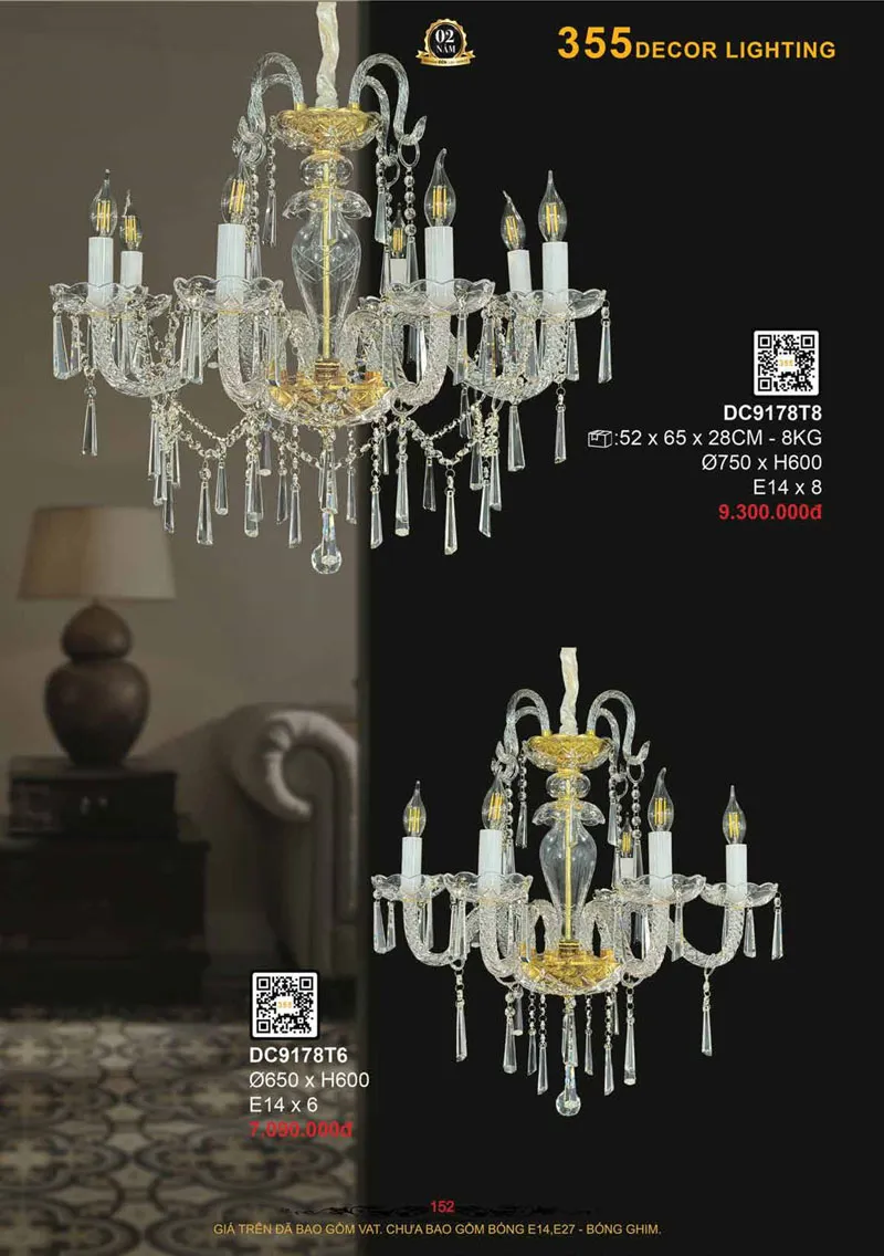 Catalogue Đèn Trang Trí 355 Decor 2026 - Trang 153)