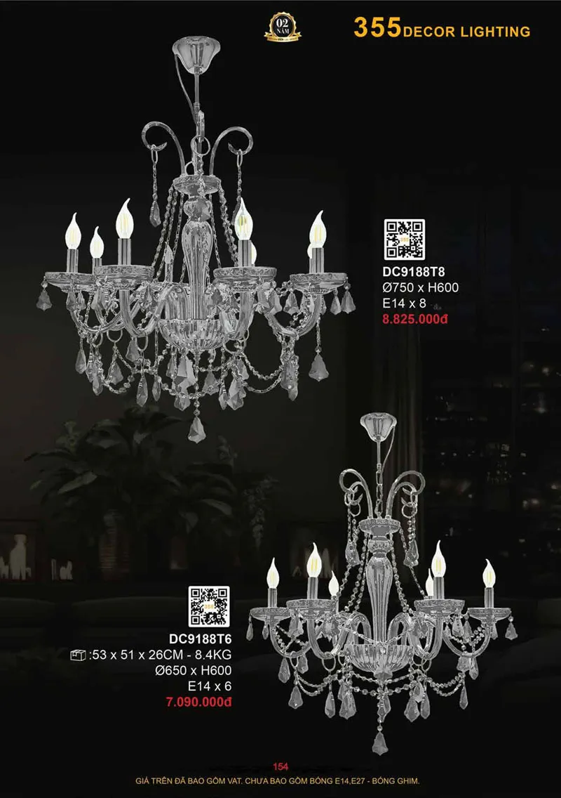 Catalogue Đèn Trang Trí 355 Decor 2026 - Trang 155)