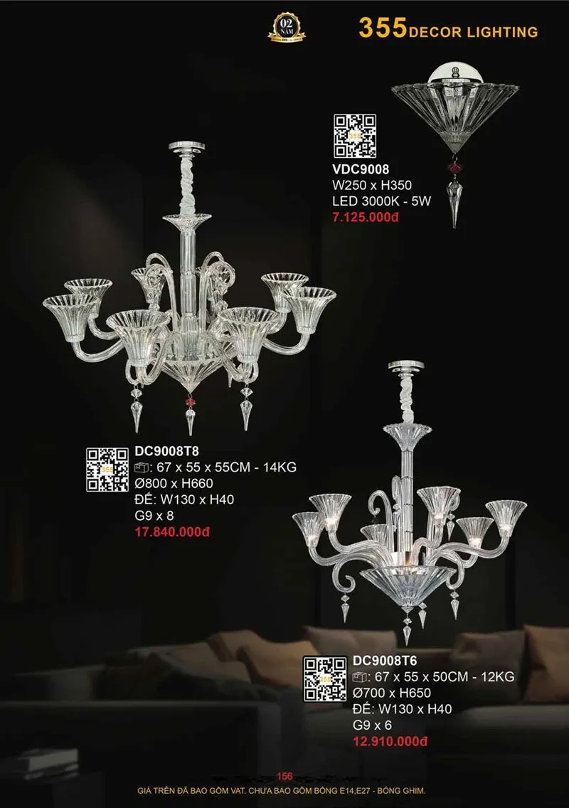 Catalogue Đèn Trang Trí 355 Decor 2026 - Trang 157)