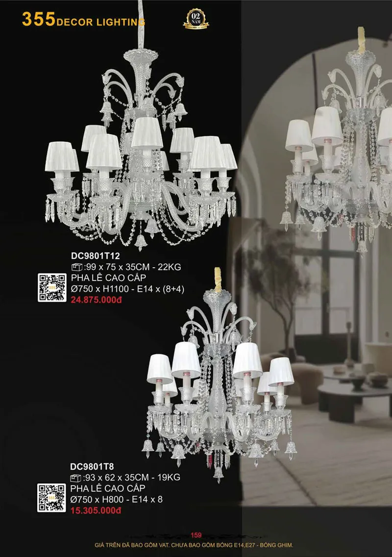 Catalogue Đèn Trang Trí 355 Decor 2026 - Trang 160)