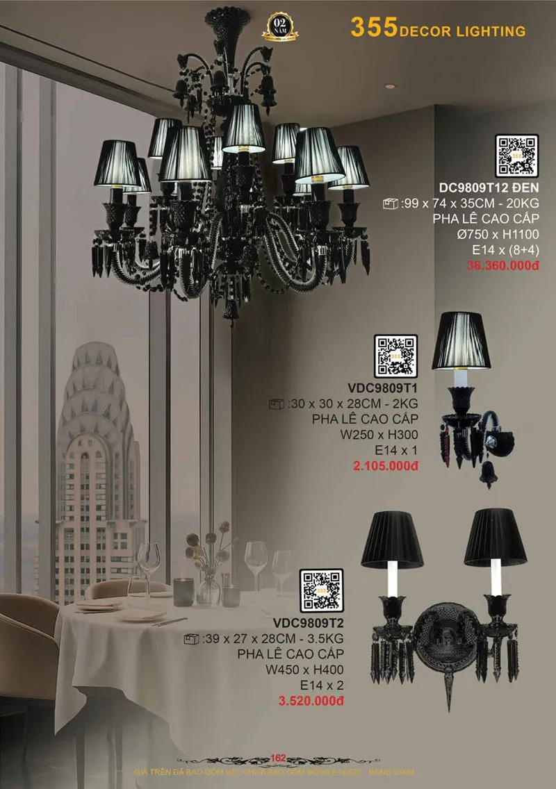 Catalogue Đèn Trang Trí 355 Decor 2026 - Trang 163)