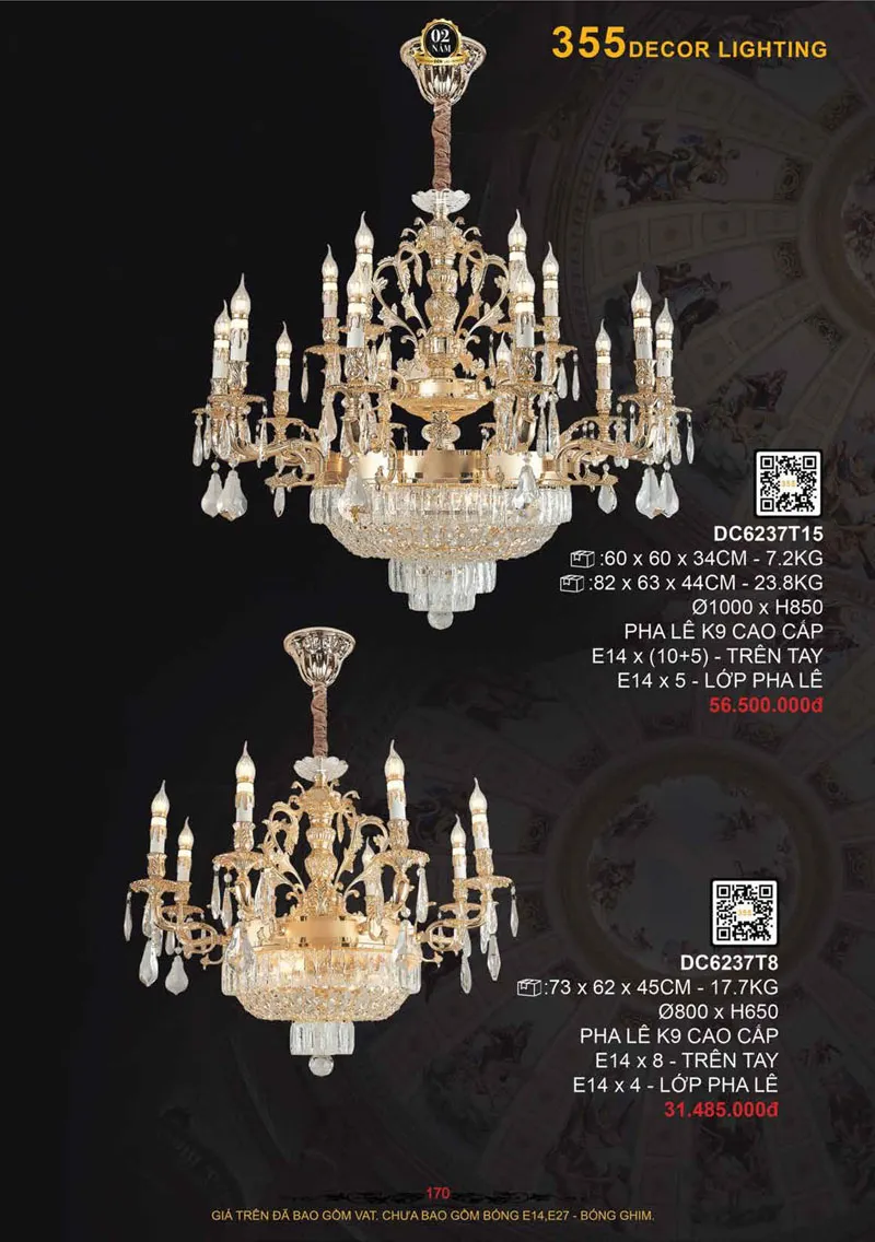 Catalogue Đèn Trang Trí 355 Decor 2026 - Trang 171)