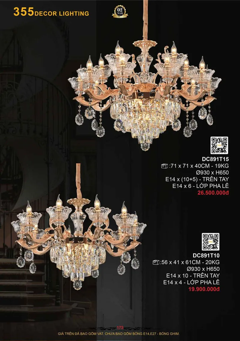 Catalogue Đèn Trang Trí 355 Decor 2026 - Trang 174)