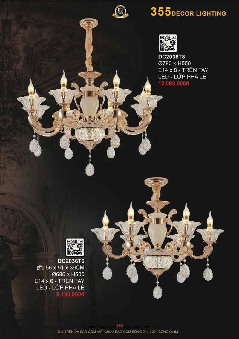 Catalogue Đèn Trang Trí 355 Decor 2026 - Trang 187)