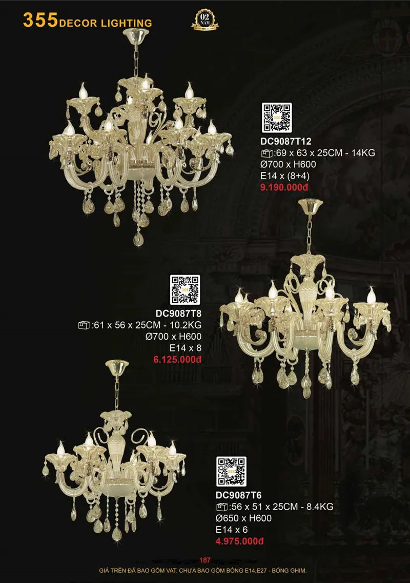 Catalogue Đèn Trang Trí 355 Decor 2026 - Trang 188)