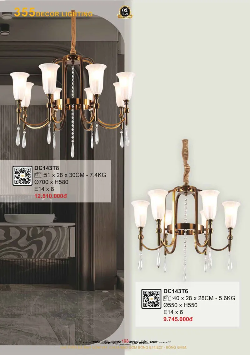 Catalogue Đèn Trang Trí 355 Decor 2026 - Trang 194)