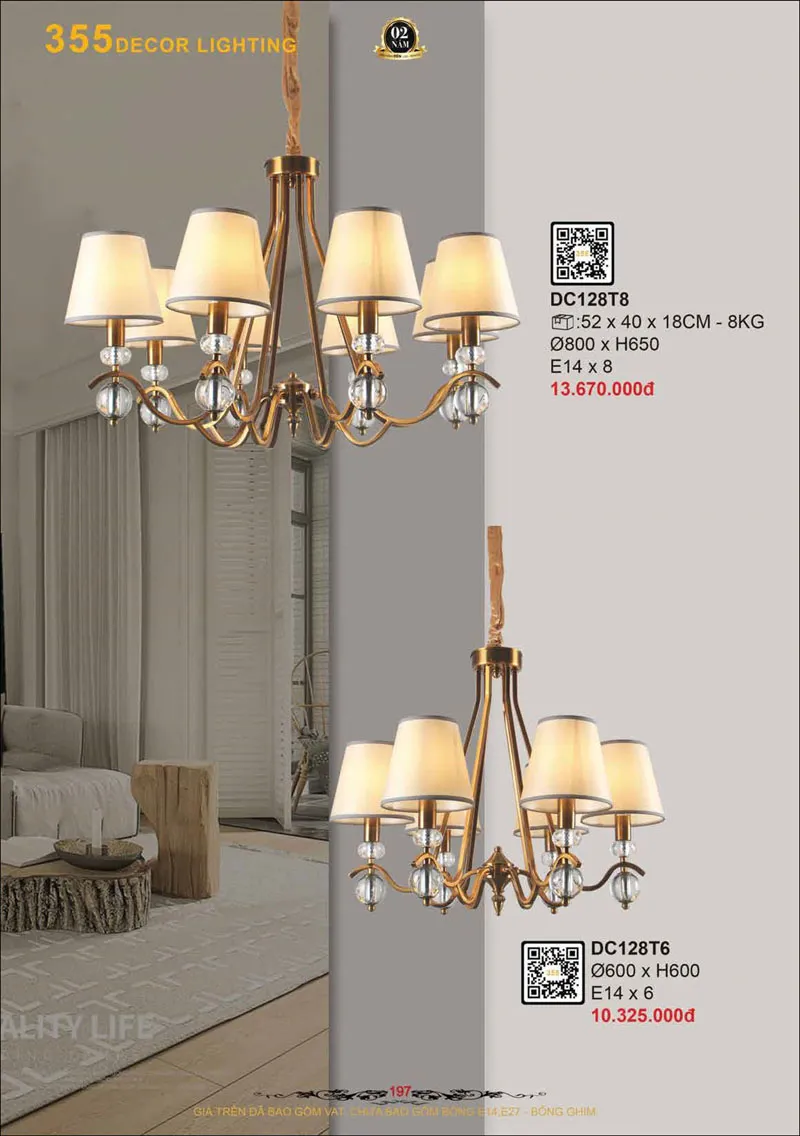 Catalogue Đèn Trang Trí 355 Decor 2026 - Trang 198)