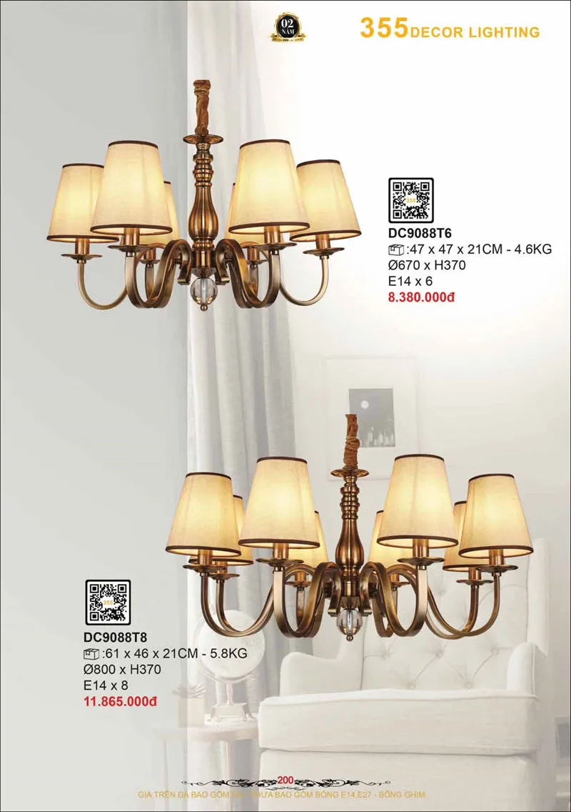 Catalogue Đèn Trang Trí 355 Decor 2026 - Trang 201)