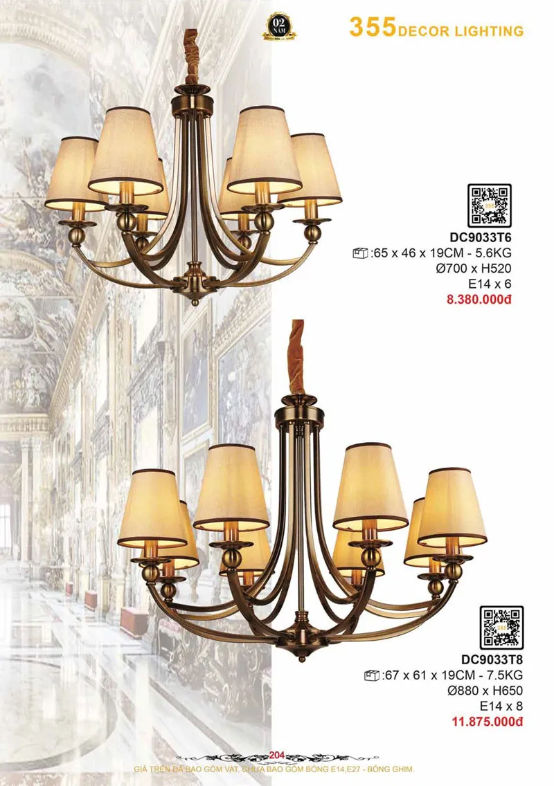 Catalogue Đèn Trang Trí 355 Decor 2026 - Trang 205)