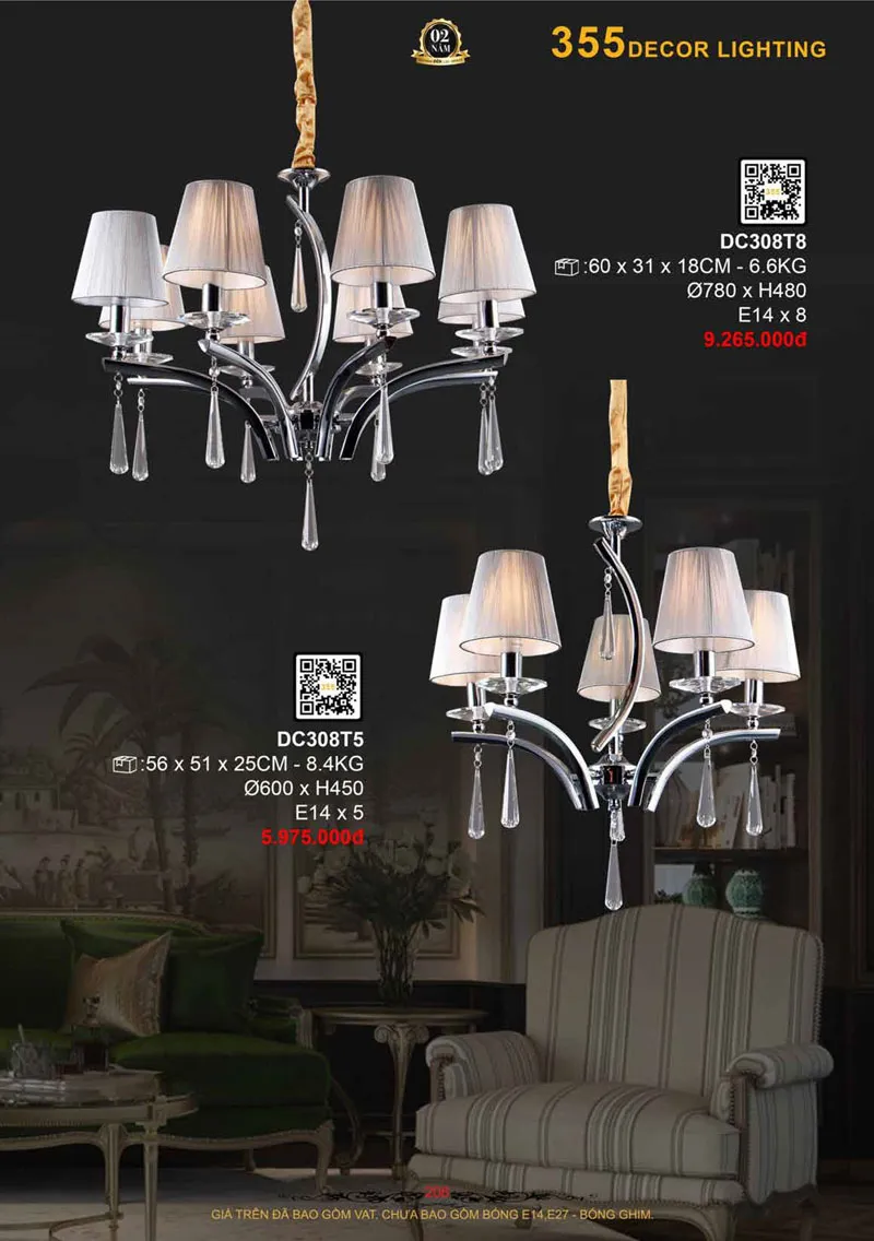 Catalogue Đèn Trang Trí 355 Decor 2026 - Trang 207)