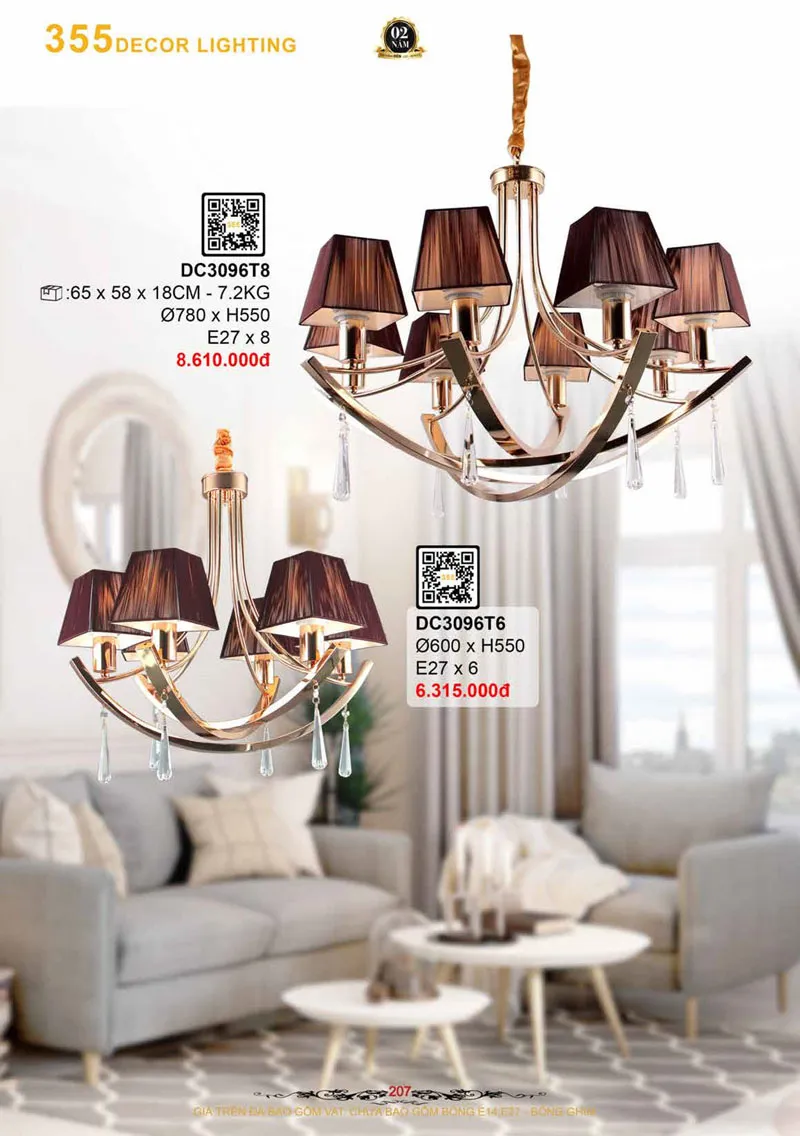 Catalogue Đèn Trang Trí 355 Decor 2026 - Trang 208)