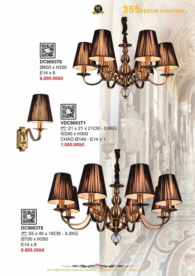 Catalogue Đèn Trang Trí 355 Decor 2026 - Trang 209)