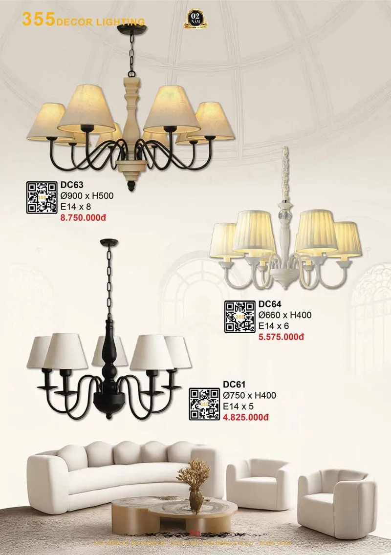 Catalogue Đèn Trang Trí 355 Decor 2026 - Trang 212)