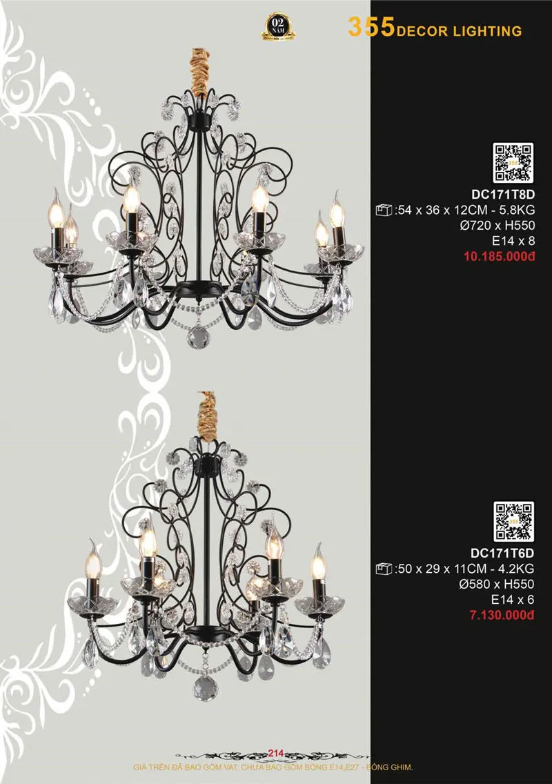 Catalogue Đèn Trang Trí 355 Decor 2026 - Trang 215)