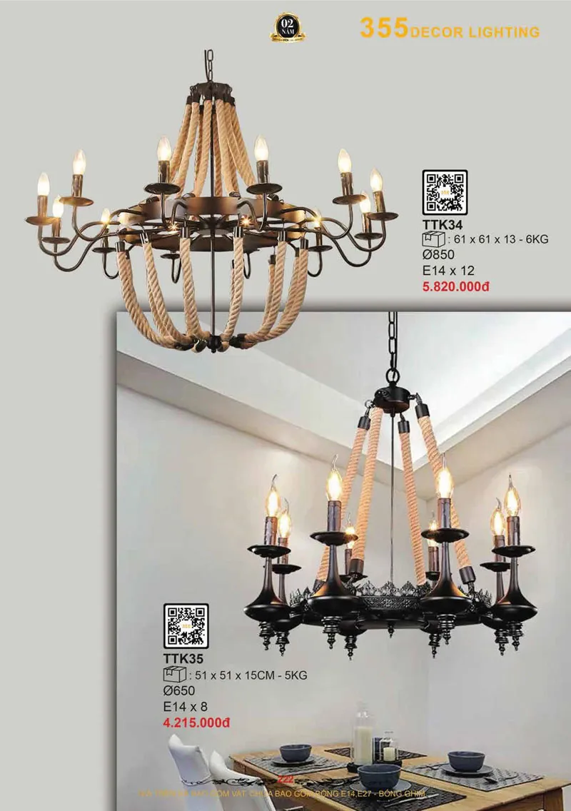 Catalogue Đèn Trang Trí 355 Decor 2026 - Trang 223)