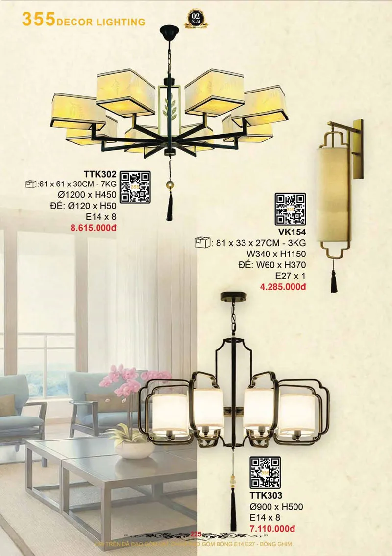 Catalogue Đèn Trang Trí 355 Decor 2026 - Trang 226)