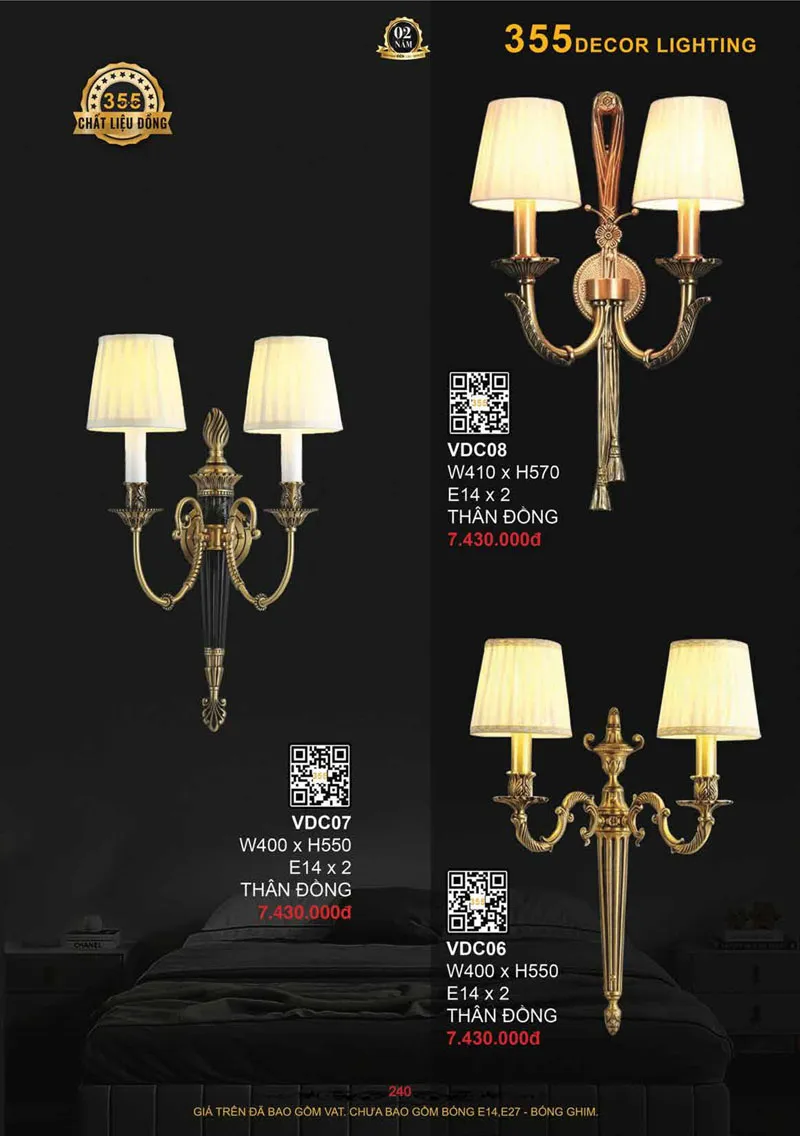 Catalogue Đèn Trang Trí 355 Decor 2026 - Trang 241)