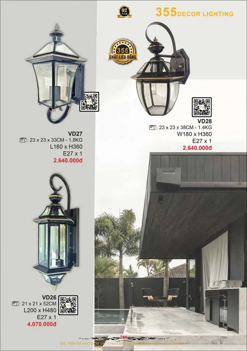 Catalogue Đèn Trang Trí 355 Decor 2026 - Trang 245)