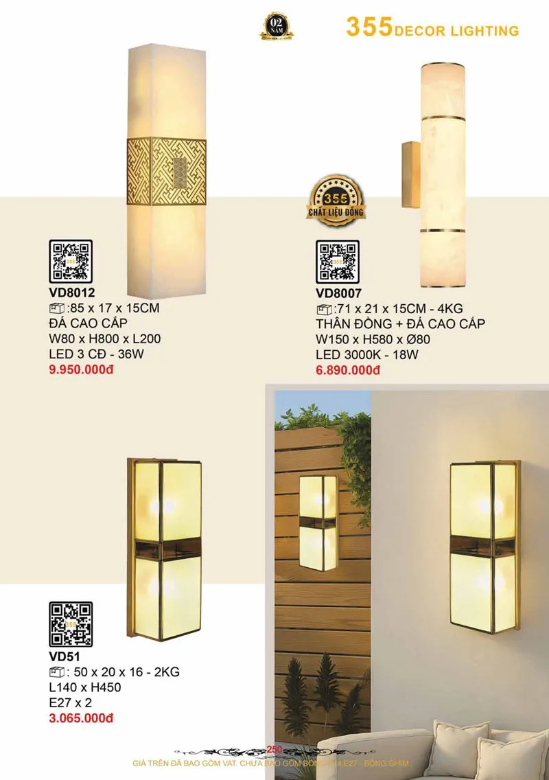 Catalogue Đèn Trang Trí 355 Decor 2026 - Trang 251)