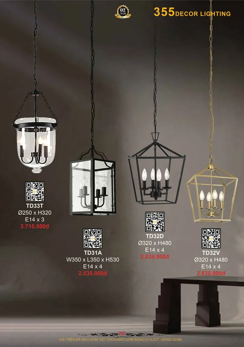 Catalogue Đèn Trang Trí 355 Decor 2026 - Trang 253)