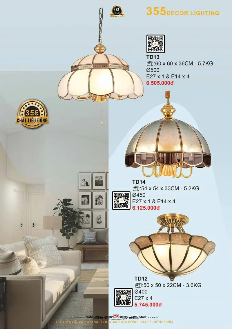 Catalogue Đèn Trang Trí 355 Decor 2026 - Trang 257)