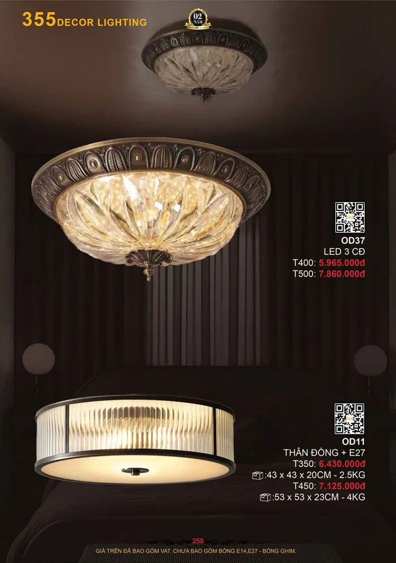 Catalogue Đèn Trang Trí 355 Decor 2026 - Trang 260)