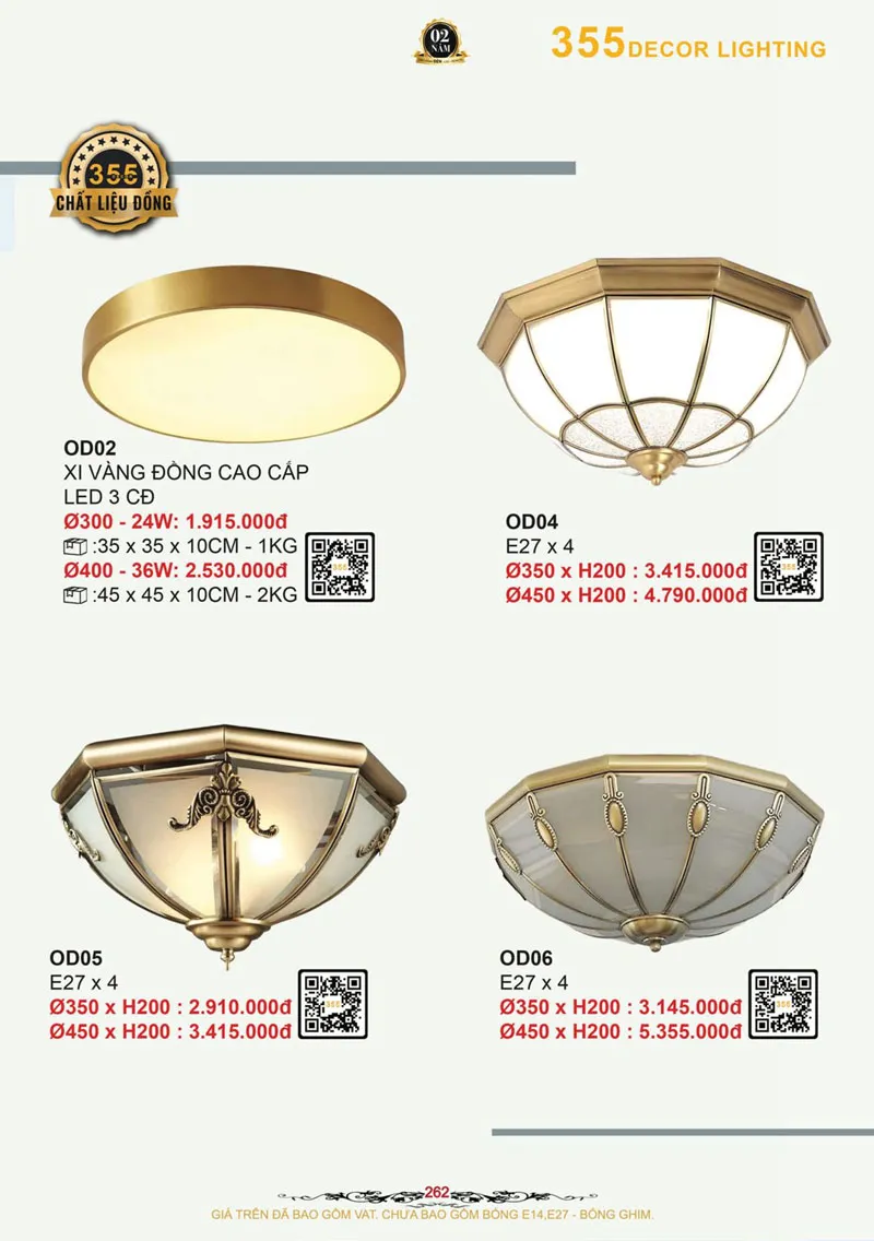 Catalogue Đèn Trang Trí 355 Decor 2026 - Trang 263)