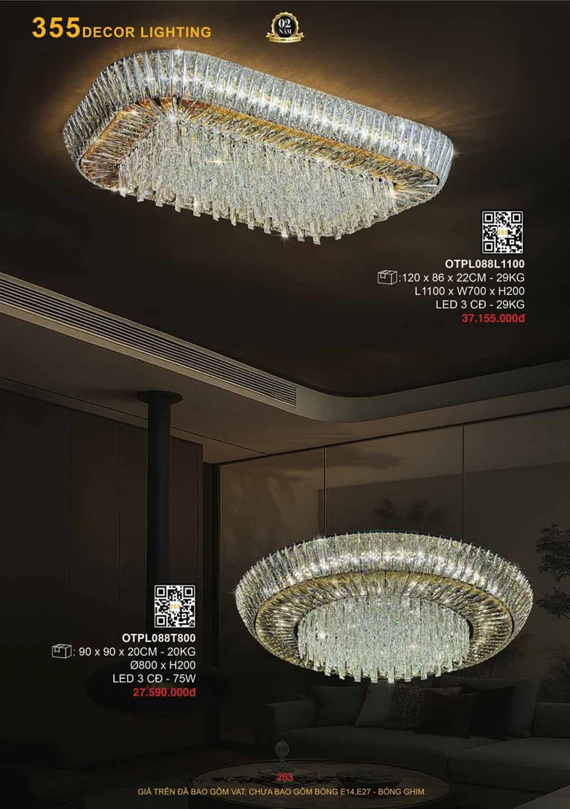 Catalogue Đèn Trang Trí 355 Decor 2026 - Trang 264)