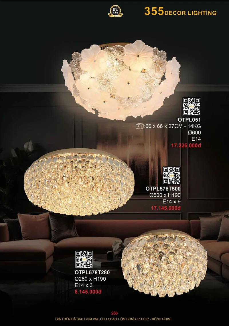 Catalogue Đèn Trang Trí 355 Decor 2026 - Trang 267)