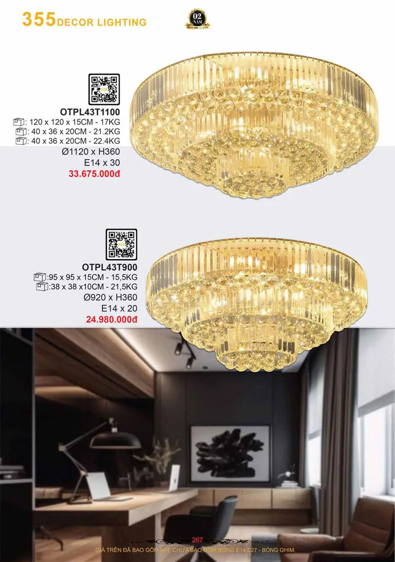 Catalogue Đèn Trang Trí 355 Decor 2026 - Trang 268)