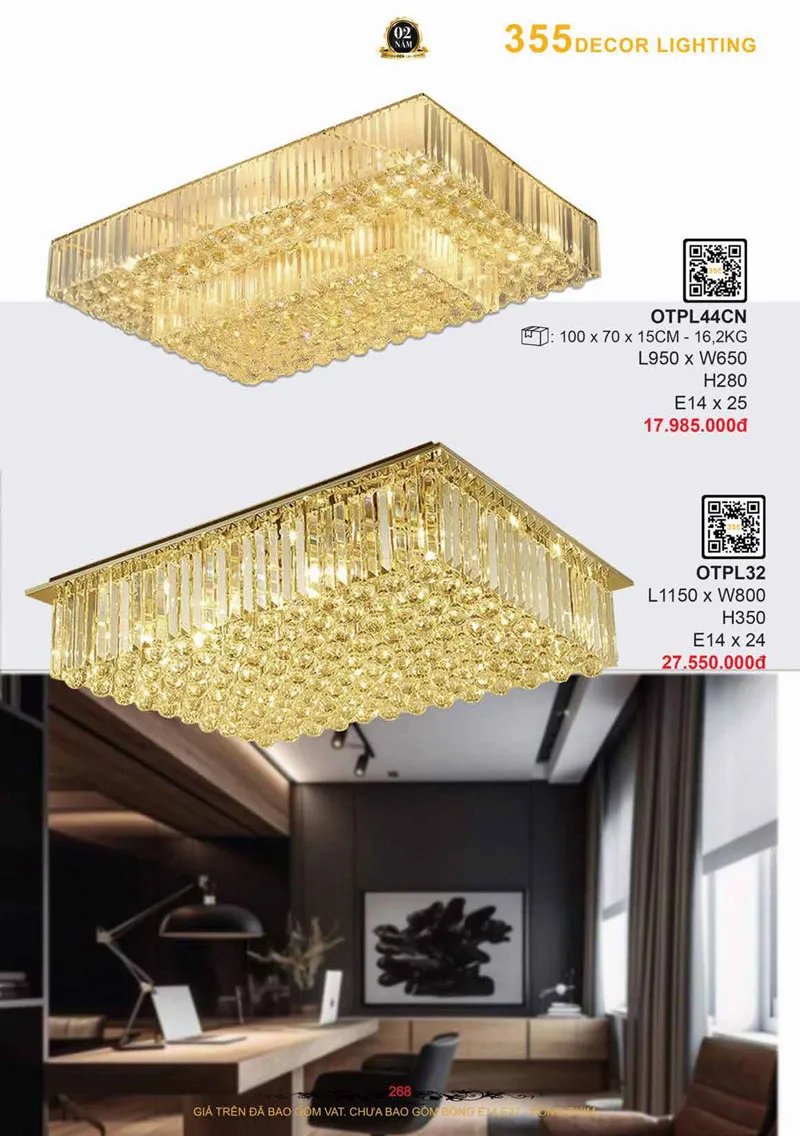 Catalogue Đèn Trang Trí 355 Decor 2026 - Trang 269)