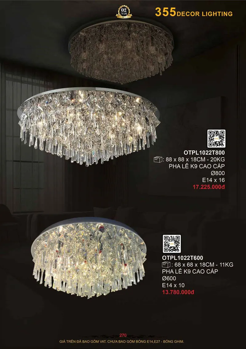 Catalogue Đèn Trang Trí 355 Decor 2026 - Trang 271)